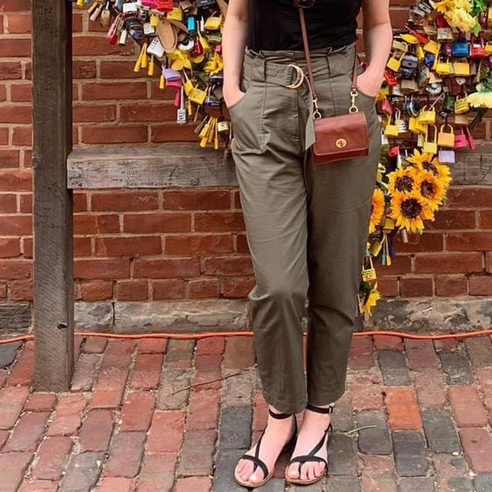 EVER NEW HIGH WAIST COTTON PANTS